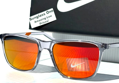NIKE STATE Wolf Grey Clear UV PROTECTIVE Orange Mirror Lens Sunglass DV2291 012