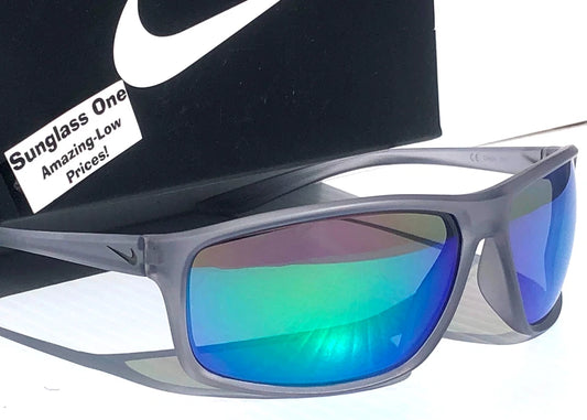 NIKE ADRENALINE Matte Wolf Grey Frame Green Lens Sunglass EV1113 013