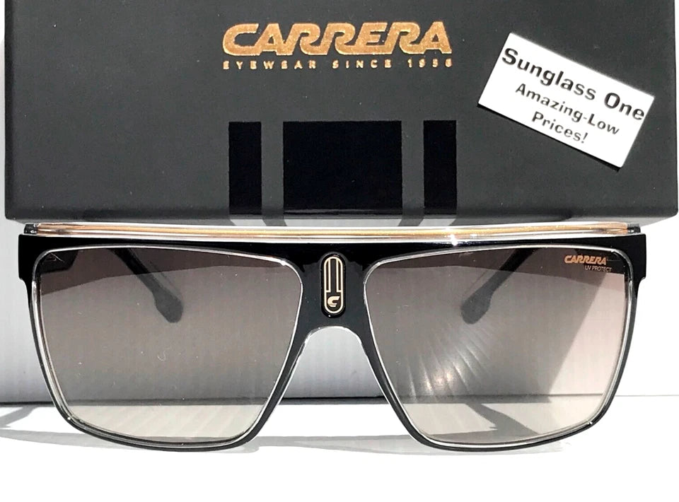 CARRERA Shiny Black & Gold Frame Brown Lens Sunglass 22/N 2M2/HA
