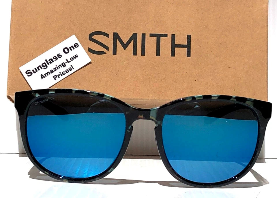Smith Optics LAKE SHASTA Sky Tortoise ChromaPop POLARIZED Blue Mirror Lens Sunglass