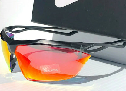 Nike VAPOR WING R Matte Black w Ruby Speed Lens Sunglass EV0914 001