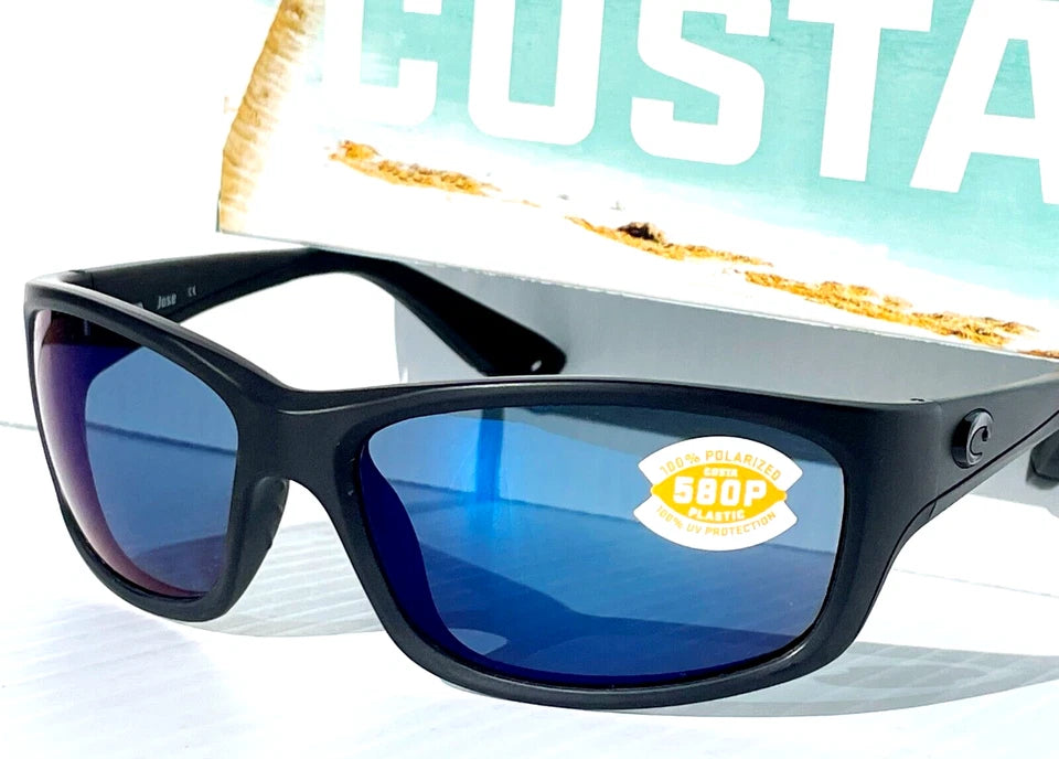 COSTA Del Mar JOSE Blackout POLARIZED Blue Mirror 580P Lens Sunglass JO 01 OBMP
