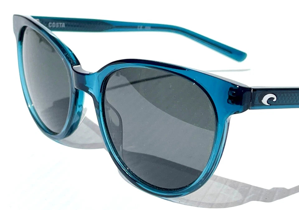 Costa Del Mar ISLA Deep Teal Crystal POLARIZED Gray 580G GLASS Lens Sunglass ISA 244