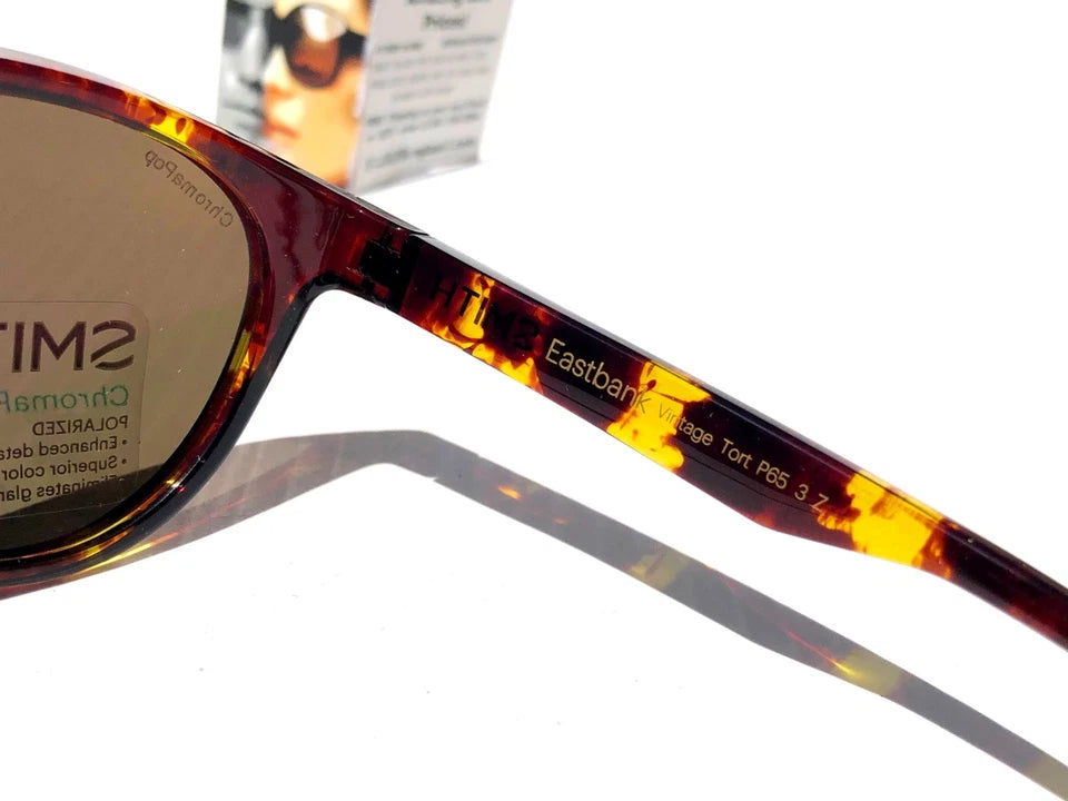 NEW Smith Optics EASTBANK Tortoise Vintage ChromaPop Gray Lens Sunglass