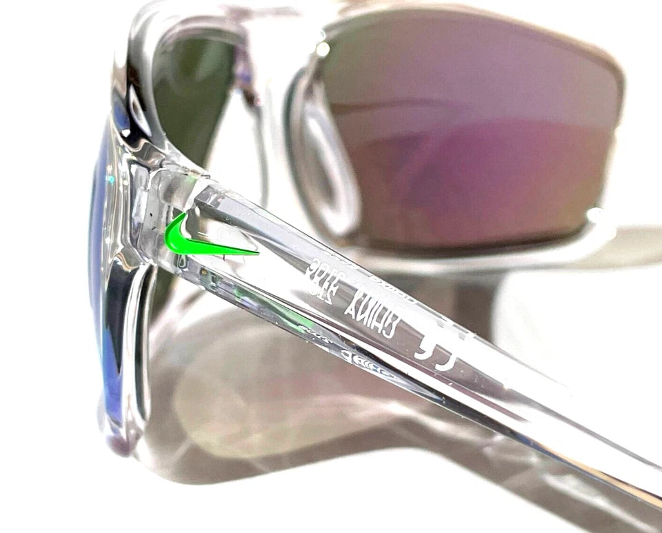 NIKE ADRENALINE Clear Grey MAX Optics Green Mirror Lens Sunglass EV1113 901