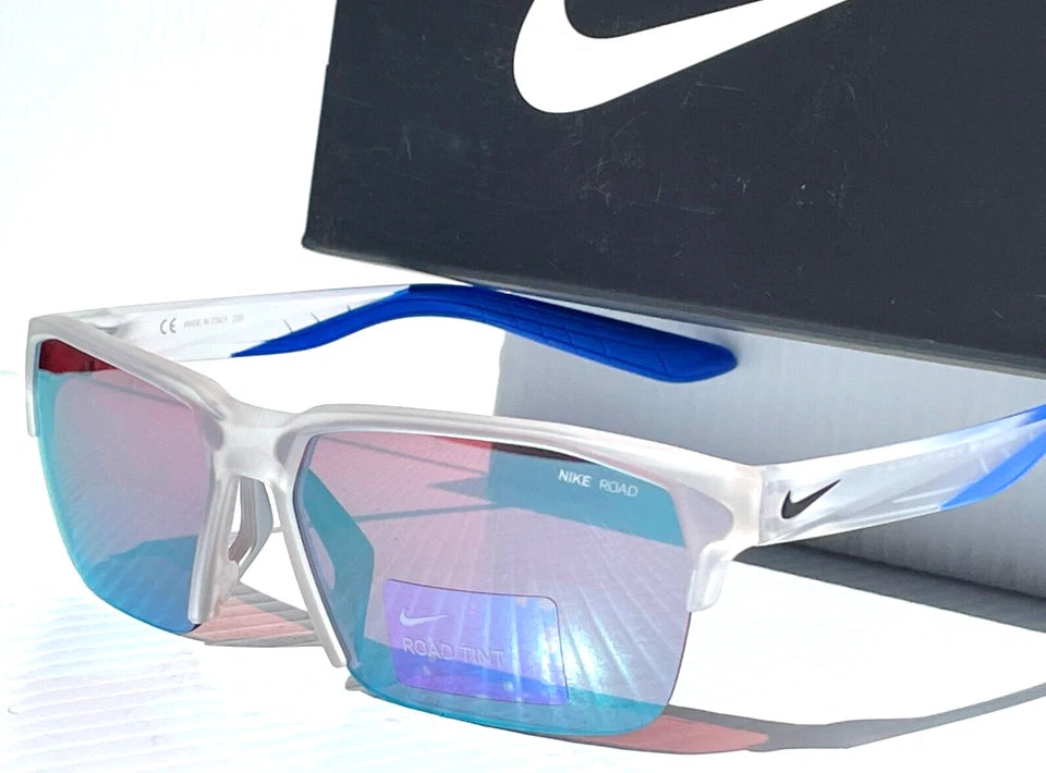 NIKE MAVERICK FREE 20 Matte Clear Frame Road Tint Mirror Lens Sunglass CW7467 975