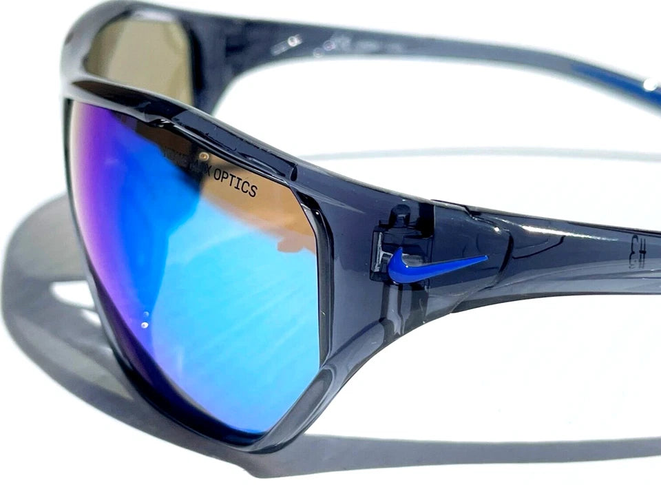 Nike AERO DRIFT Shiny Crystal Blue Frame Blue Mirror Sunglass DQ0997 021