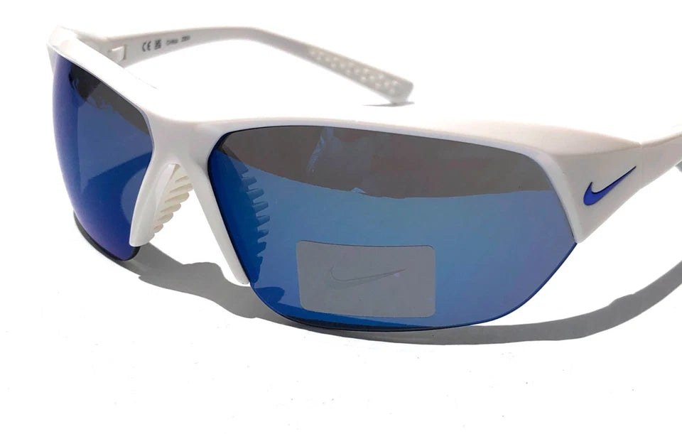 Nike SKYLON ACE Shiny White Frame UV PROTECTIVE Blue Mirror Lens Sunglass FQ4683 104