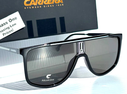 CARRERA Shiny Black Frame POLARIZED Grey Lens Sunglass 1056/S 08AM9