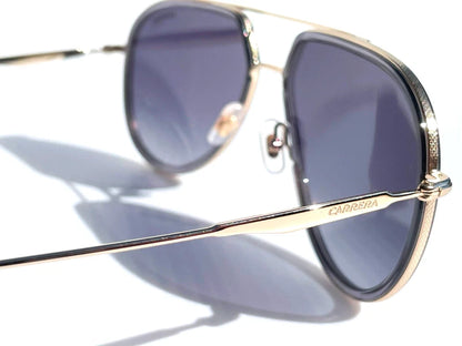 CARRERA Shiny Gold & Grey Pilot Frame Black Lens Sunglass 295/S KB790