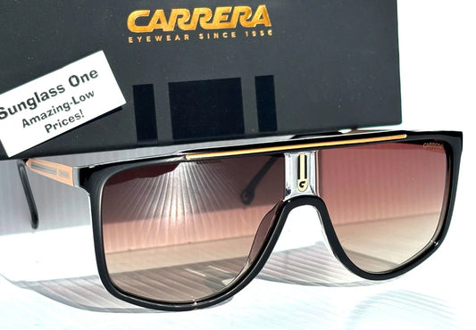 CARRERA Black Gold Frame Gradient Brown Lens Sunglass 1056/S 2M2HA
