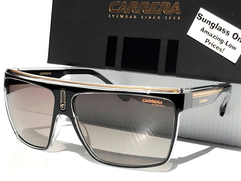 CARRERA Shiny Black & Gold Frame Brown Lens Sunglass 22/N 2M2/HA