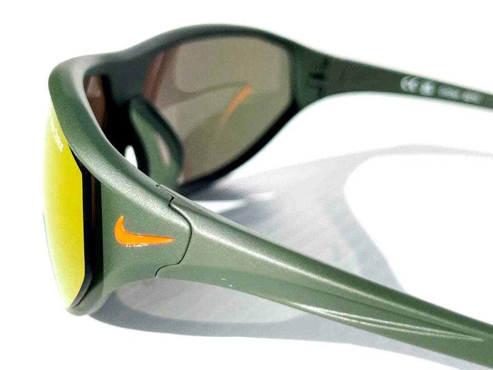 Nike AERO SWIFT Cargo Khaki Frame MAX Optics Orange Mirror Lens Sunglass DQ0993 325