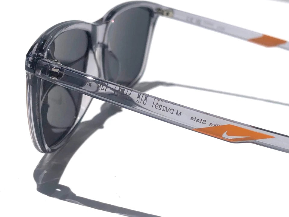 NIKE STATE Wolf Grey Clear UV PROTECTIVE Orange Mirror Lens Sunglass DV2291 012