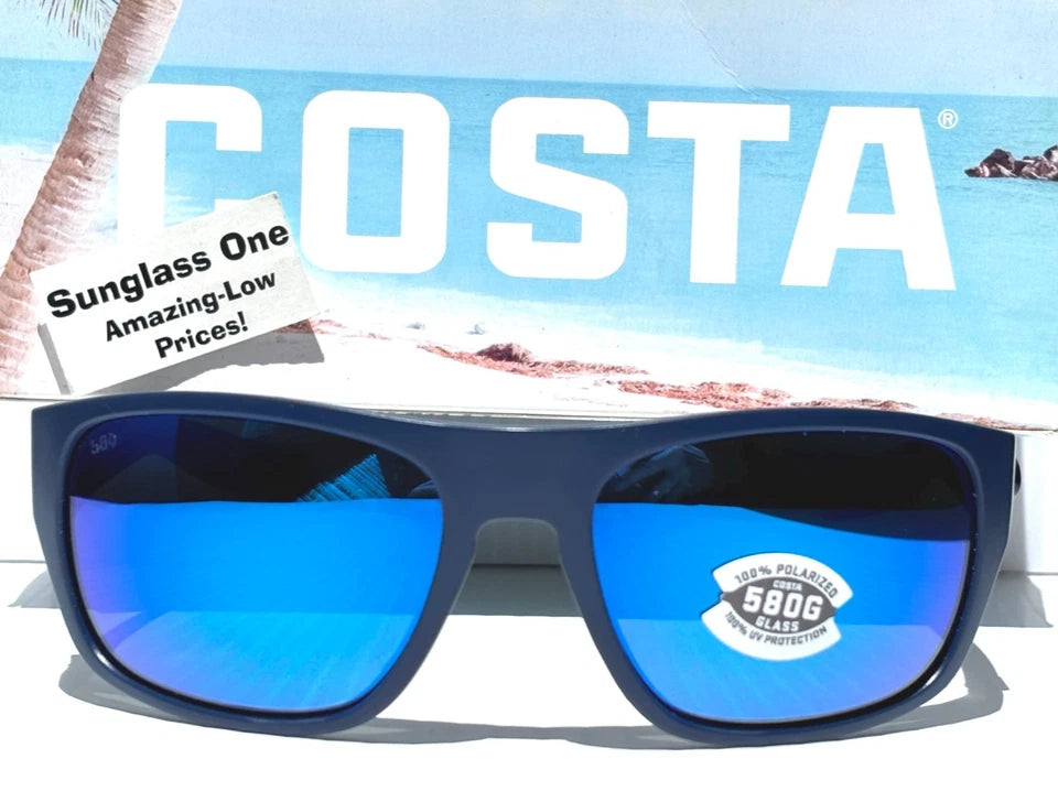 Costa Del Mar TICO Matte Midnight Blue POLARIZED Blue 580G GLASS Sunglass TCO14