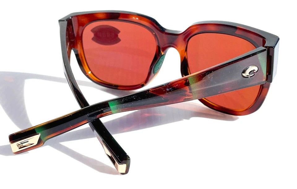 COSTA DEL MAR WATERWOMAN Palm Tortoise POLARIZED Green Mirror 580P Lens Sunglass WTW 250