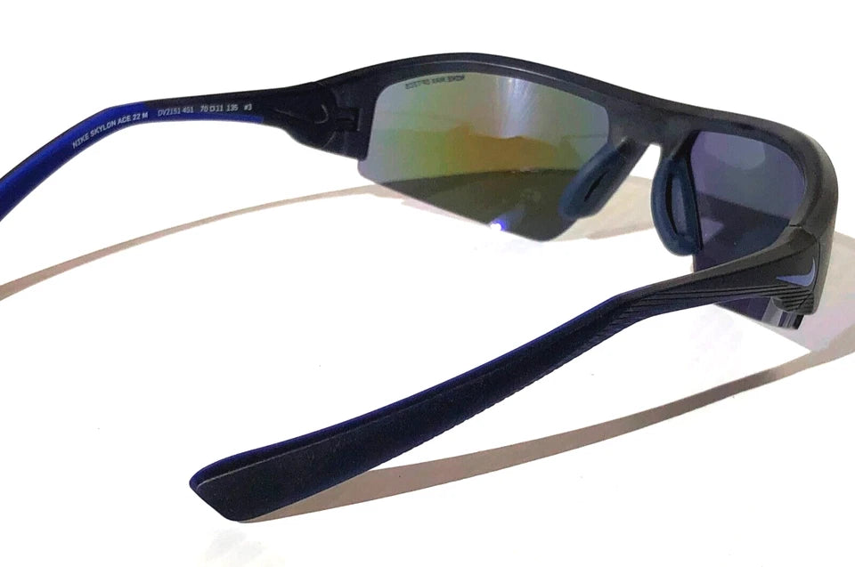 Nike SKYLON ACE 22 Obsidian GRAY Frame Violet Mirror Lens Sunglass DV2151 451