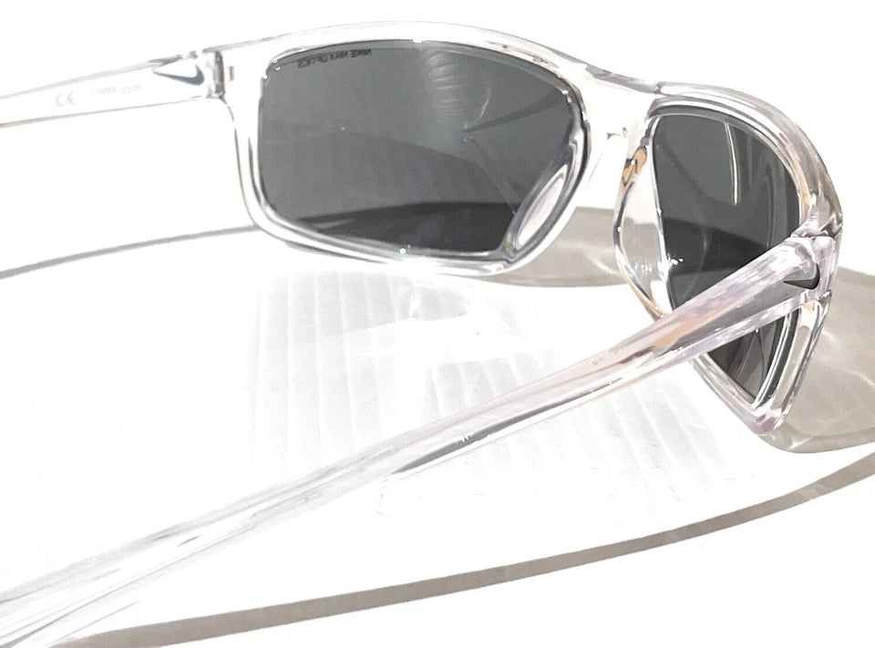 NIKE ADRENALINE Clear Grey MAX Optics Silver Mirror Lens Sunglass EV1112 900