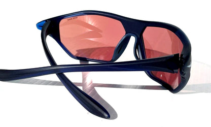 NIKE AERO DRIFT E Midnight Navy Frame Blue Mirror Road Lens Sunglass DQ0999 410