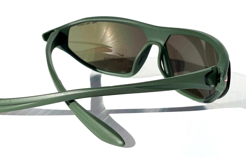 Nike AERO SWIFT Cargo Khaki Frame MAX Optics Orange Mirror Lens Sunglass DQ0993 325