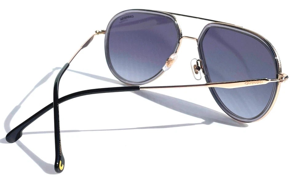 CARRERA Shiny Gold & Grey Pilot Frame Black Lens Sunglass 295/S KB790