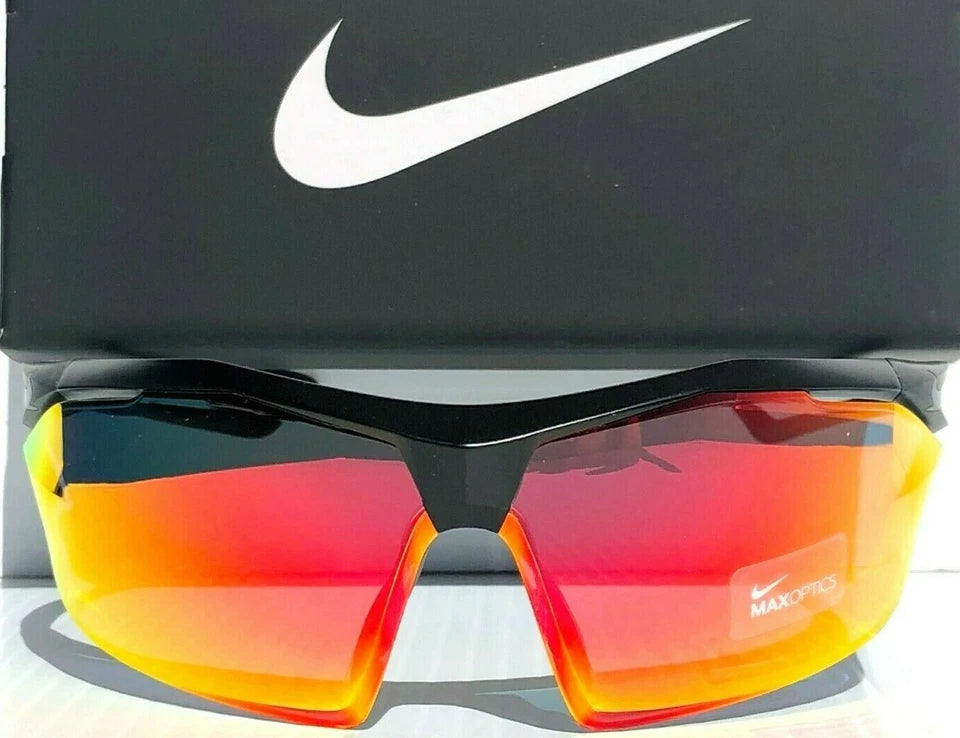 Nike VAPOR WING R Matte Black w Ruby Speed Lens Sunglass EV0914 001