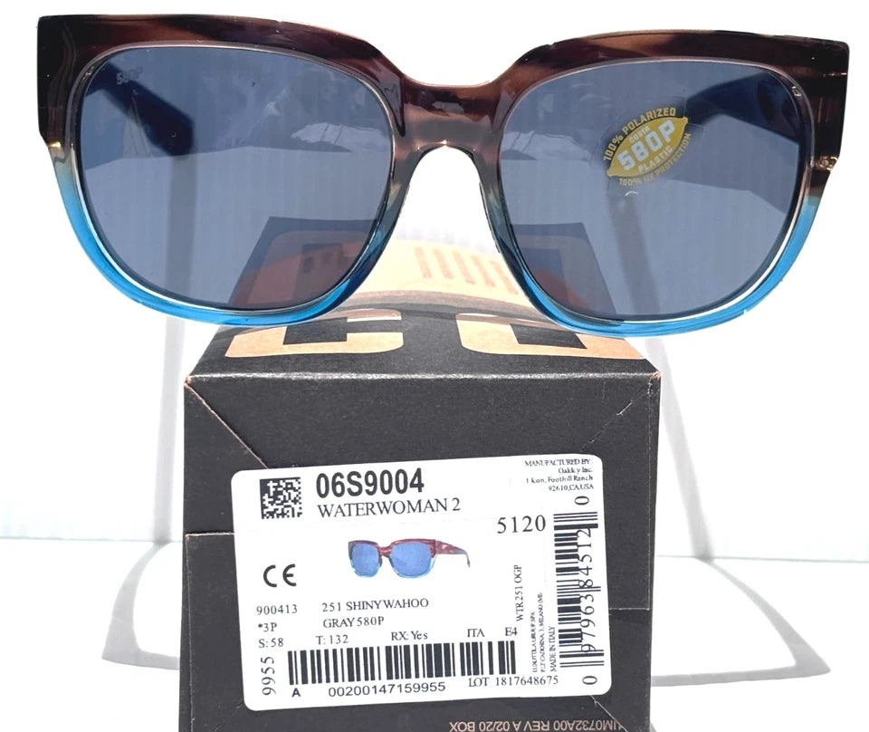 Costa Del Mar WATERWOMEN 2 Wahoo POLARIZED Grey 580P Lens Sunglass WTR 251