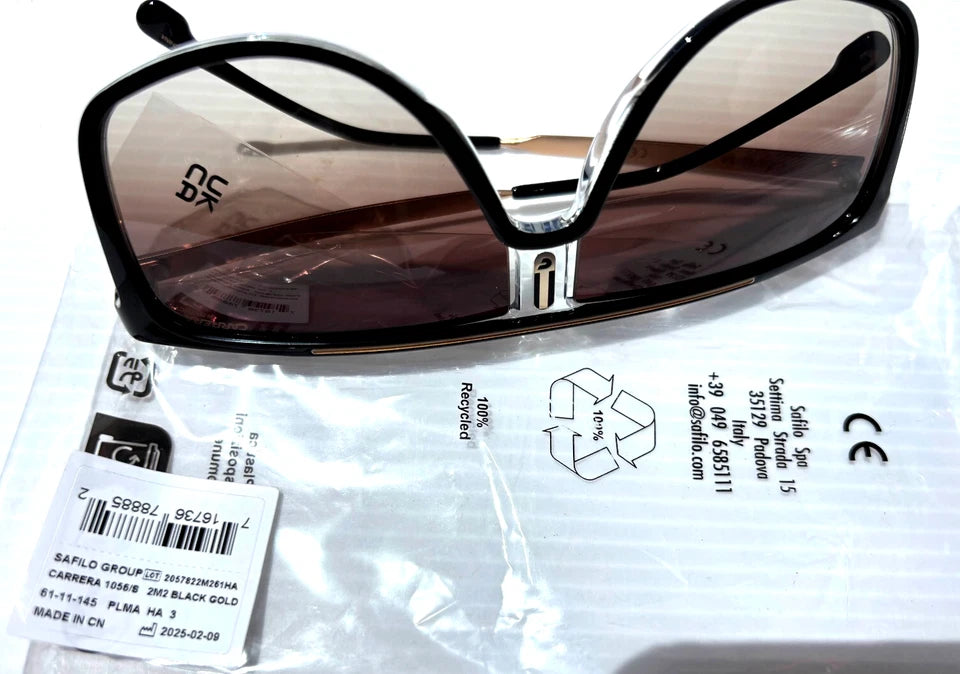 CARRERA Black Gold Frame Gradient Brown Lens Sunglass 1056/S 2M2HA