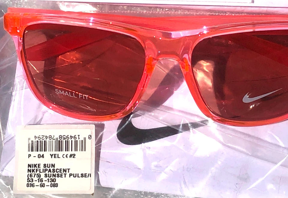 NIKE FLIP ASCENT Translucent Pink Frame Pink Lens Small Fit Sunglass DJ9930 675