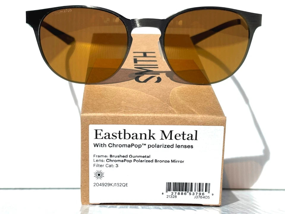 Smith Optics EASTBANK METAL Gunmetal ChromaPop POLARIZED Bronze Mirror Lens Sunglass