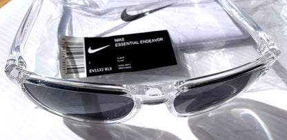 NIKE ESSENTIAL ENDEAVOR Shiny Clear Frame Grey Lens Sunglass EV1122 913