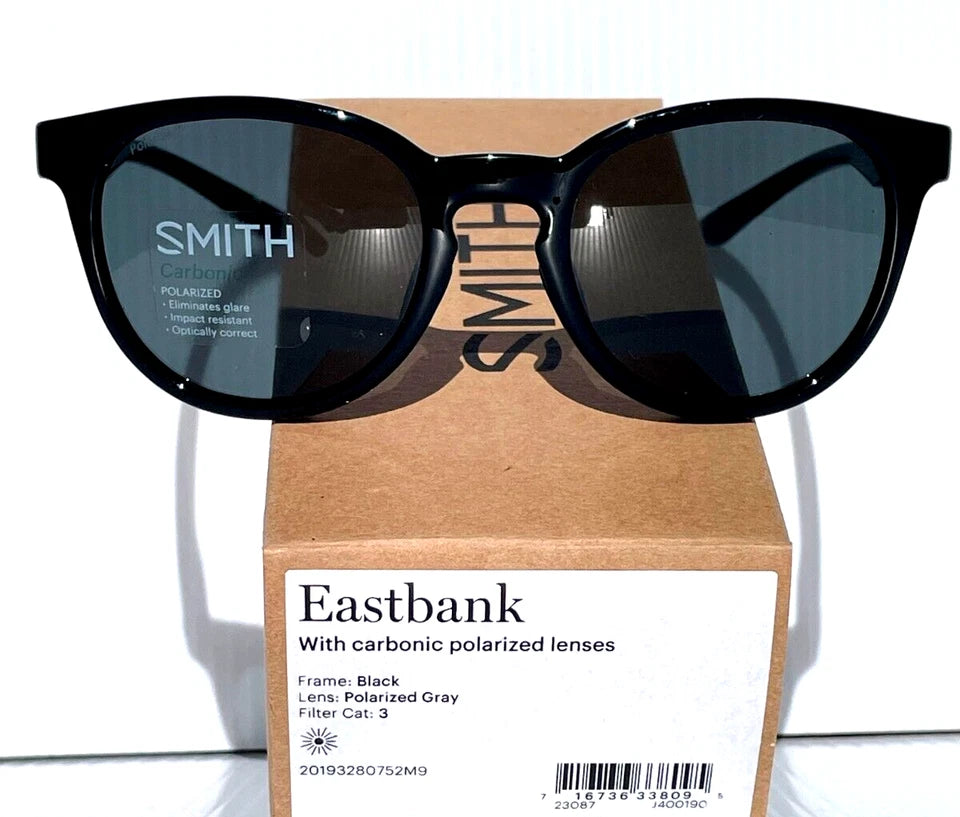 Smith Optics EASTBANK Black POLARIZED Carbonic Gray Lens Sunglass
