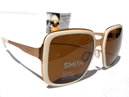 Smith Optics AVELINE White Gold ChromaPop POLARIZED Brown Lens Sunglass