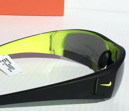Nike DIVERGE Black Matte Wrap Yellow Gray Frame Silver Flash Lens Sunglass EV0325 007