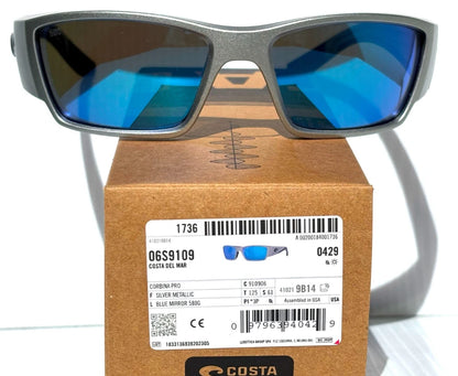 Costa Del Mar CORBINA PRO Silver Metallic POLARIZED Blue 580G GLASS Sunglass 9109-06