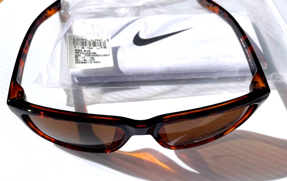 Nike VALIANT Shiny Tortoise Frame Brown Lens Sunglass CW4645 220