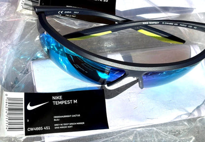 NIKE TEMPEST M Obsidian Bright Cactus Frame Green Mirror Sunglass CW4665 451