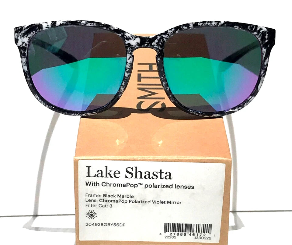 Smith Optics LAKE SHASTA Black Marble POLARIZED ChromaPop Violet Lens Sunglass