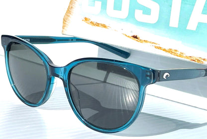 Costa Del Mar ISLA Deep Teal Crystal POLARIZED Gray 580G GLASS Lens Sunglass ISA 244