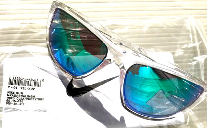 NIKE ADRENALINE Clear Grey MAX Optics Green Mirror Lens Sunglass EV1113 901