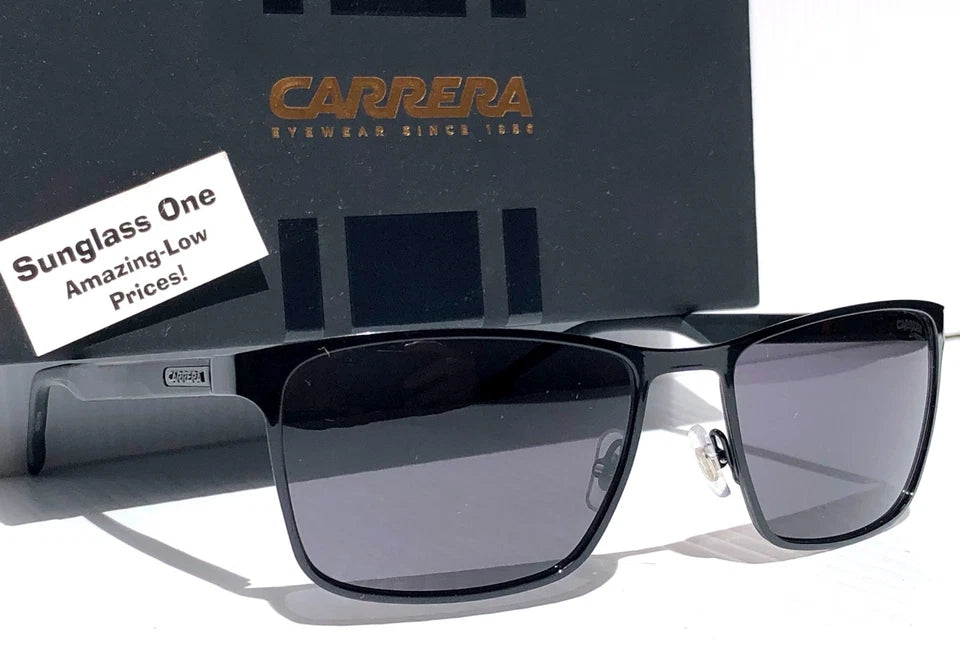CARRERA Shiny Black Metal Frame Grey Lens Sunglass 8048/S 807IR