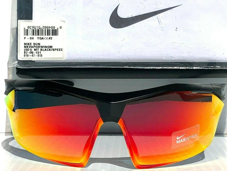 Nike VAPOR WING R Matte Black w Ruby Speed Lens Sunglass EV0914 001