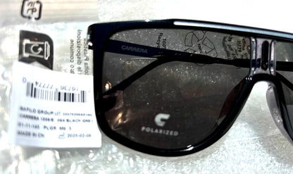 CARRERA Shiny Black Frame POLARIZED Grey Lens Sunglass 1056/S 08AM9