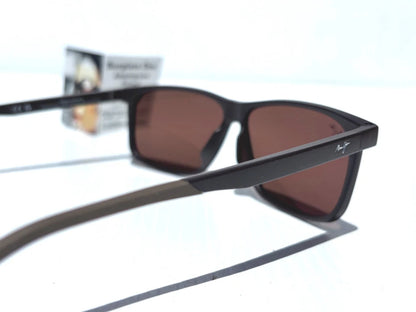 Maui Jim PULAMA Matte Brown POLARIZED ST Bronze GLASS Lens Sunglass H618-01