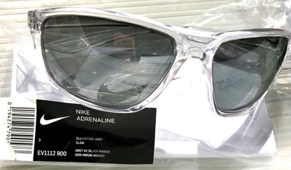 NIKE ADRENALINE Clear Grey MAX Optics Silver Mirror Lens Sunglass EV1112 900