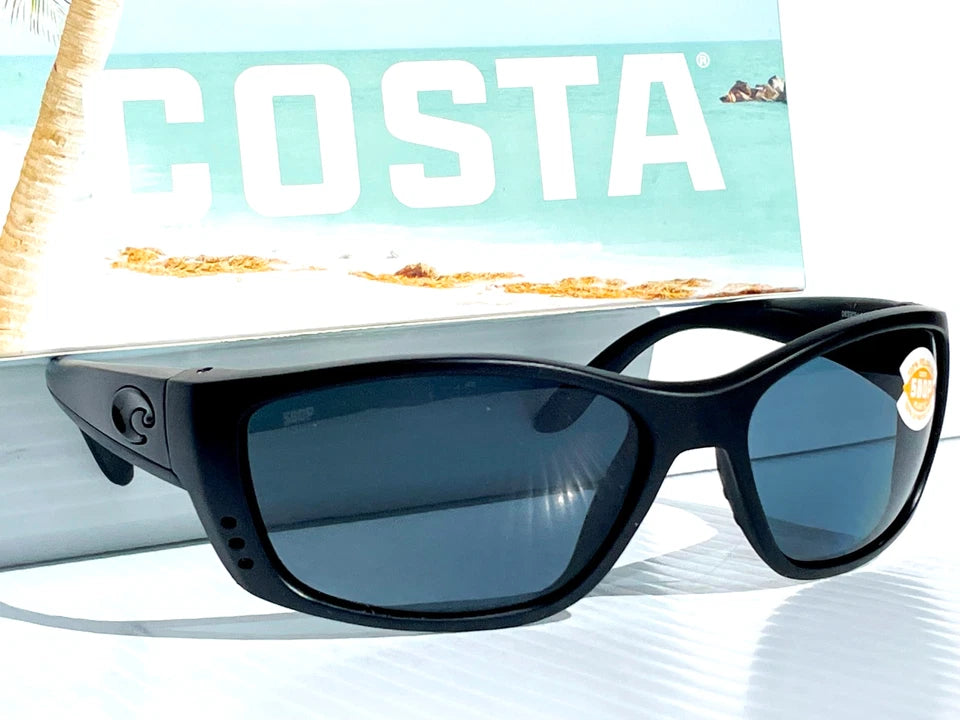 Costa Del Mar Fisch BLACKOUT POLARIZED Gray Lens 580P Sunglass FS 01 OGP