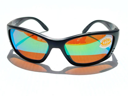 COSTA Del Mar FISCH Blackout POLARIZED Green Mirror 580P Lens Sunglass FS 01