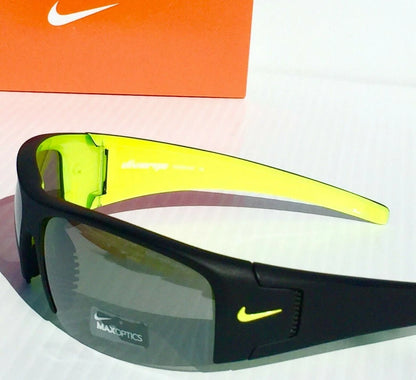 Nike DIVERGE Black Matte Wrap Yellow Gray Frame Silver Flash Lens Sunglass EV0325 007