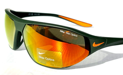 Nike AERO SWIFT Cargo Khaki Frame MAX Optics Orange Mirror Lens Sunglass DQ0993 325