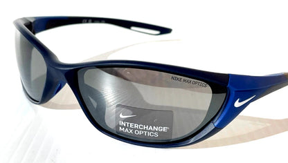 NIKE ZONE Matte Navy INTERCHANGEABLE Max Optic Silver Lens Sunglass DZ7356 410